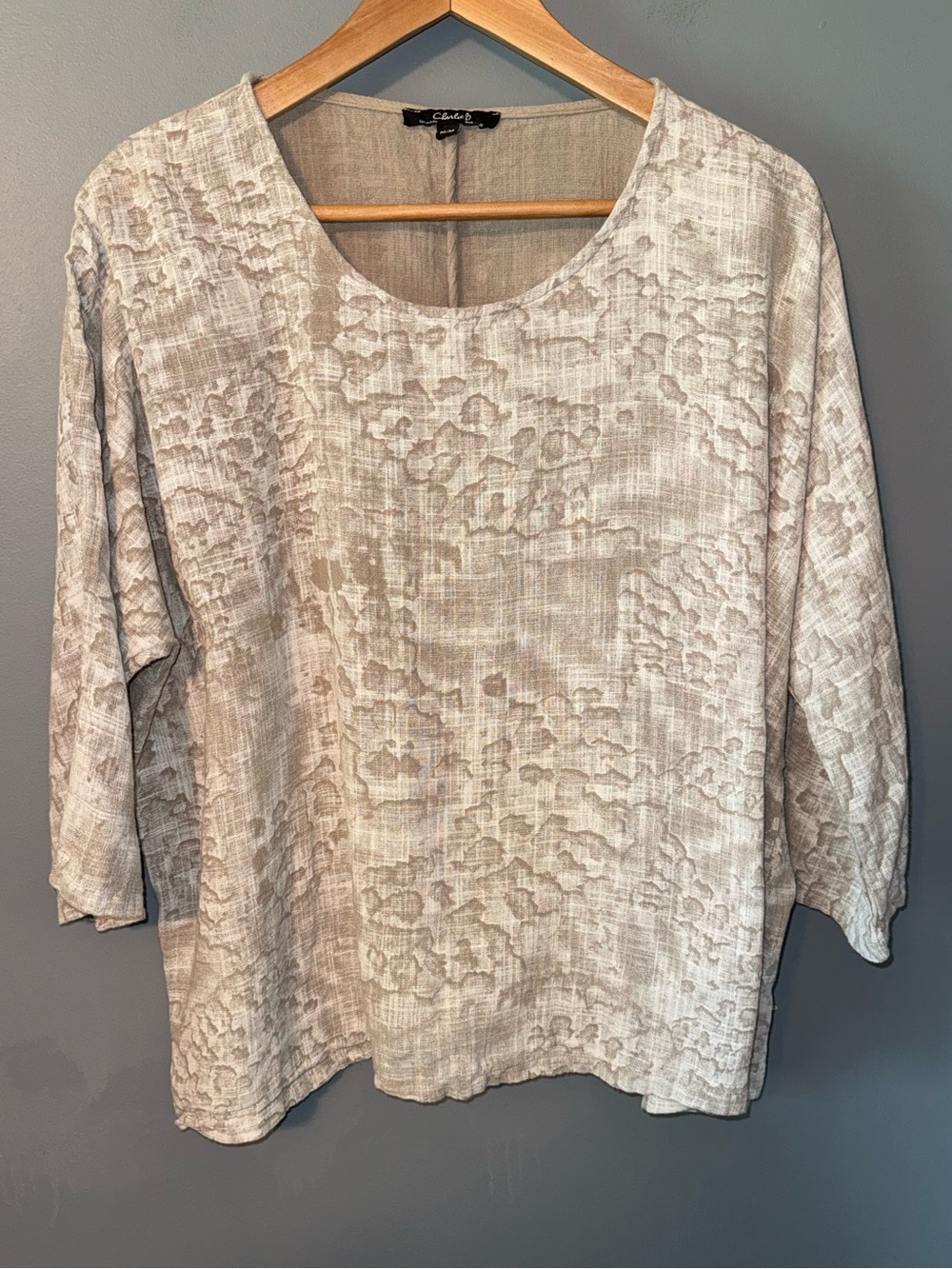 Charlie B cotton open knit cotton blouse